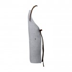 Delantal de RPET con bolsillo frontal y cintas ajustables de polipiel color gris tecera vista