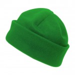 Gorro de fibra polar personalizado color verde primera vista