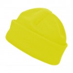 Gorro de fibra polar personalizado color amarillo primera vista