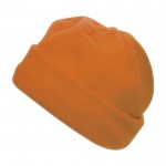 Gorro de fibra polar personalizado color naranja primera vista