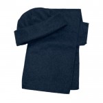 Set polar de poliéster con gorro y bufanda 200 g/m2 color azul primera vista