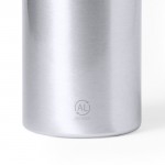 Botella de aluminio reciclado pequeña color plateado tercera vista