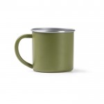 Taza de acero inoxidable reciclado con borde e interor plateado 350ml color verde oscuro segunda vista