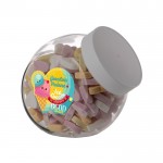 Tarro mediano relleno de surtido de pastillas de corazones 900ml color blanco