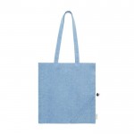 Bolsa plegable de algodón reciclado 120 g/m2 color azul primera vista