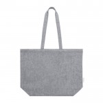 Bolsa algodón reciclado asas largas 140 g/m2 color gris oscuro primera vista