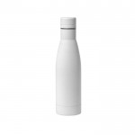 Botella de acero con tacto de goma color blanco primera vista