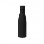 Botella de acero con tacto de goma color negro primera vista