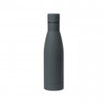 Botella de acero con tacto de goma color gris primera vista