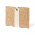 Carpeta con exterior de corcho para personalizar y cierre elástico color natural segunda vista