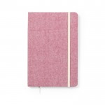 Cuaderno de algodón reciclado con elástico color rojo primera vista