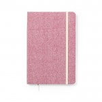 Cuaderno de algodón reciclado con elástico color rojo primera vista
