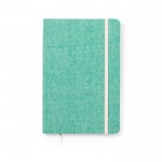Cuaderno de algodón reciclado con elástico color verde primera vista