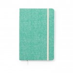 Cuaderno de algodón reciclado con elástico color verde primera vista