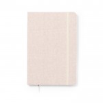 Cuaderno de algodón reciclado con elástico color beige primera vista
