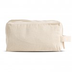 Neceser de lona en canvas con doble compartimento y asa incluida color beige