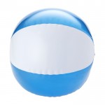Pelota de playa a dos colores color azul segunda vista frontal