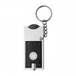 Llavero con linterna LED y moneda para coche de la compra color negro segunda vista