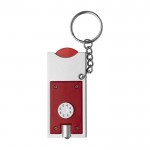 Llavero con linterna LED y moneda para coche de la compra color rojo primera vista