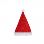 Gorro de poliéster de Papá Noel rojo y blanco para niños color rojo vista con logo