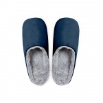 Zapatillas unisex de algodón con revestimiento afelpado color azul marino primera vista