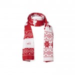 Bufanda de poliéster acrílico con diseño navideño rojo y blanco