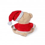 Oso de peluche con gorro de papá Noel y camisa personalizable color marrón