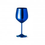Copa de aluminio en colores metalizados con capacidad de 540ml color azul vista con logo