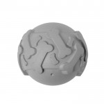 Pelota de goma para mascotas con relieve en forma de huesos color gris primera vista