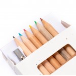 6 lápices de colores en caja de semillas con sacapuntas color natural sexta vista