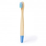 Cepillo de dientes para niños de bambú con detalles a color color azul primera vista