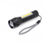 Linterna recargable con 1 luz LED y 10 luces COB en el mango