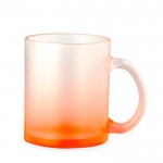Taza de cristal con acabado mate en colores translúcidos 350ml color naranja primera vista