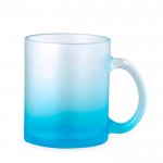 Taza de cristal con acabado mate en colores translúcidos 350ml color azul primera vista