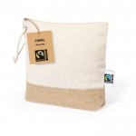 Neceser de 100% algodón Fairtrade con base de yute laminado color natural segunda vista