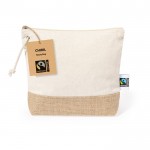 Neceser de 100% algodón Fairtrade con base de yute laminado color natural tercera vista