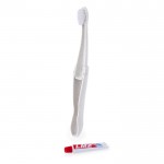 Cepillo de dientes plegable de caña de trigo con pasta de dientes segunda vista