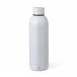Botella de acero inox reciclado en colores metalizados 500ml color blanco primera vista