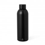 Botella de acero inox reciclado en colores metalizados 500ml color negro primera vista