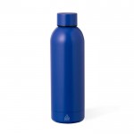 Botella de acero inox reciclado en colores metalizados 500ml color azul primera vista