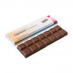 Tableta rectangular de chocolate con leche o chocolate negro 75g color blanco