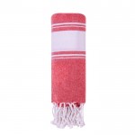 Pareo toalla de algodón con detalles a ambos extremos 180g/m2 color rojo primera vista