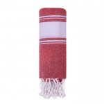 Pareo toalla de algodón con detalles a ambos extremos 180g/m2 color rojo primera vista