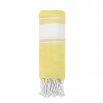 Pareo toalla de algodón con detalles a ambos extremos 180g/m2 color amarillo primera vista