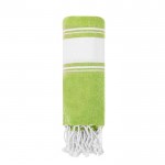 Pareo toalla de algodón con detalles a ambos extremos 180g/m2 color verde claro primera vista