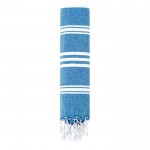 Pareo toalla bicolor de algodón reciclado y poliéster 255g/m2 color azul marino primera vista