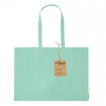 Bolsa de 100% algodón reciclado con asas largas 220g/m2 color verde primera vista