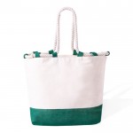 Bolsa bicolor de algodón con asas largas de cuerda 280g/m2 color verde primera vista