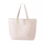 Bolsa de algodón con bolsillo y cierre magnético 280 g/m2 Eco Beach color natural primera vista