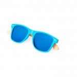 Gafas de sol coloridas con patillas de bambú y protección UV400 tercera vista